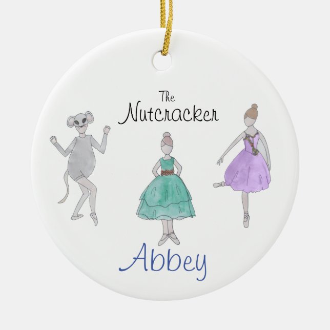 Benutzerdefiniertes Nutcracker-Party-Girl/Maus/Blu Keramik Ornament (Vorne)