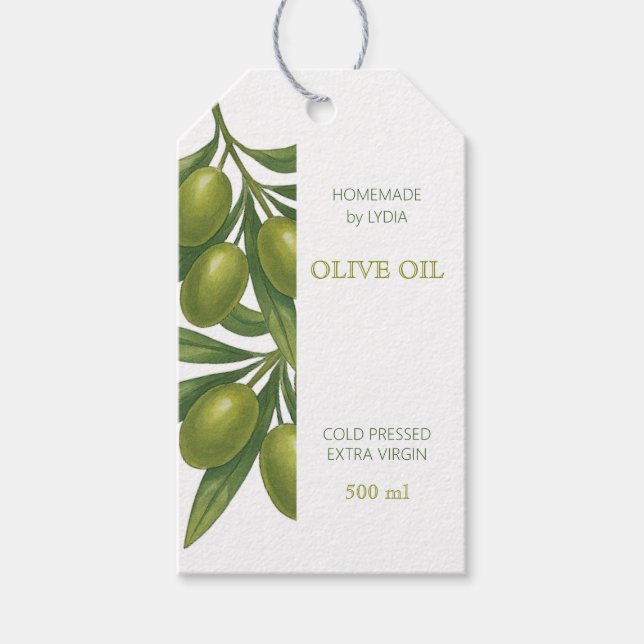 Benutzerdefiniertes Olivenöl-Tag Geschenkanhänger (Vorderseite)