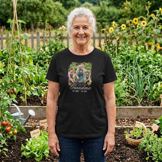 Benutzerdefiniertes Oma-Foto-Erinnerungsgeschenk p T-Shirt (Custom Grandma Photo Memory Gift Personalized T-Shirt)