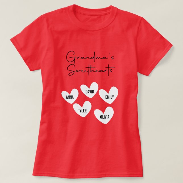Benutzerdefiniertes Oma mit Großkindernamen T-Shirt (Design vorne)
