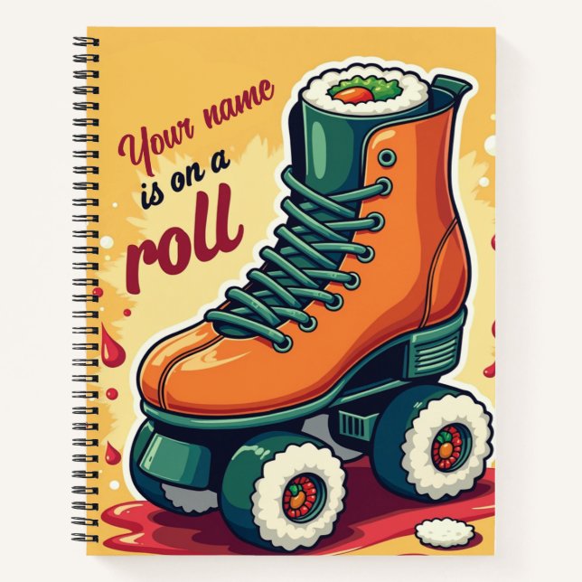 Benutzerdefiniertes "On a Roll" Sushi-Design Notizbuch (Vorderseite)