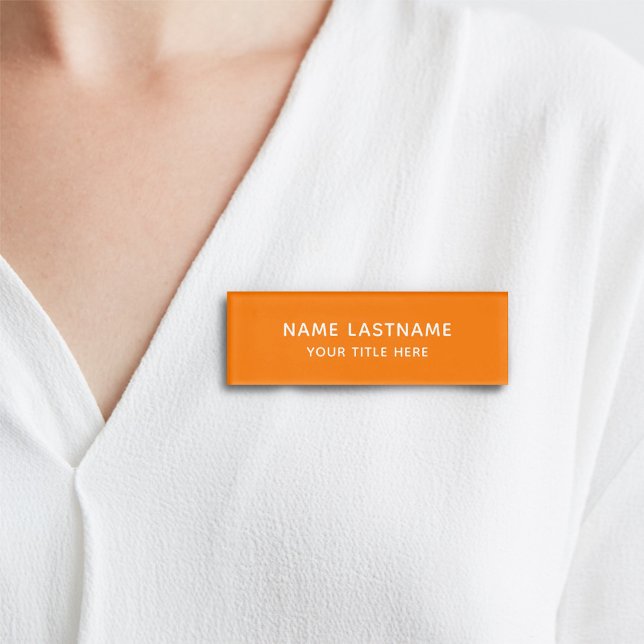 Benutzerdefiniertes Orange Basic Minimalistisch Mo Namenschild (Von Creator hochgeladen)