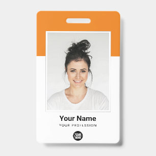 Benutzerdefiniertes Orange Employee Grosses Foto, Ausweis