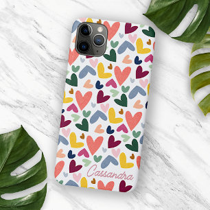 Benutzerdefiniertes Orange-Mintgrün-Rosa-Blau-Herz Case-Mate iPhone Hülle