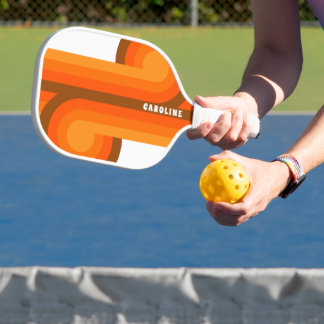 Benutzerdefiniertes Orange Yellow Brown Retro Mod Pickleball Schläger
