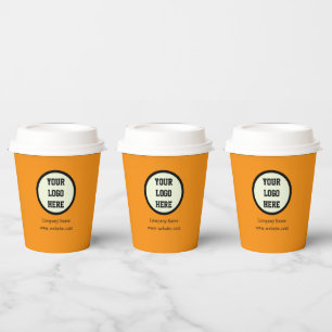 Benutzerdefiniertes Oranges Logo Unternehmen Gesch Pappbecher