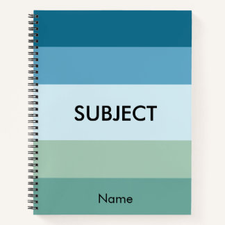 Benutzerdefiniertes Ozeanblau-Themen-Notizbuch mit Notizbuch