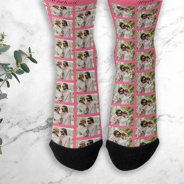 Benutzerdefiniertes Paar 2 Fotos und Namen Socken