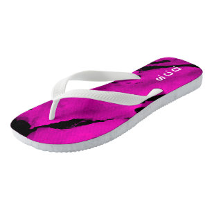 Benutzerdefiniertes Paar Flip Flops Gebürstet Rosa
