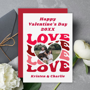 Benutzerdefiniertes Paar-Foto Frohes Valentinstag Feiertagskarte