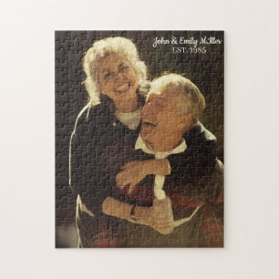 Benutzerdefiniertes Paar Hochzeit Jubiläum Vintage Puzzle