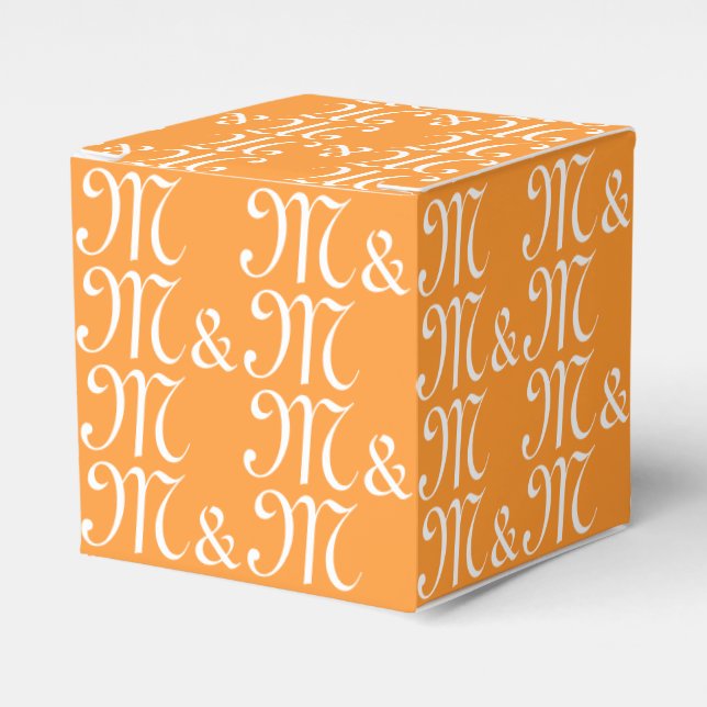 Benutzerdefiniertes Paar Initial Monogramm Safronm Geschenkschachtel (Vorderseite)