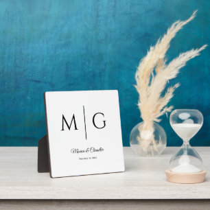 Benutzerdefiniertes Paar-Monogramm Modern Elegant Fotoplatte
