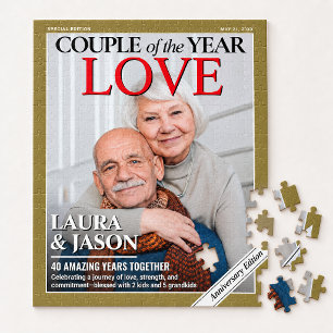 Benutzerdefiniertes Paarfoto-Puzzle, Jubiläums-Mag Puzzle