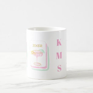 Benutzerdefiniertes Palm Beach Mahjong Monogramm Kaffeetasse