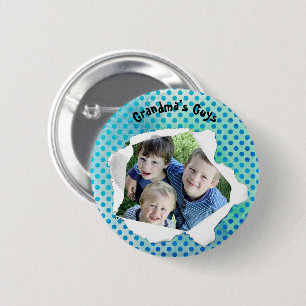Benutzerdefiniertes Paper Hole Foto Blue DotsTempl Button