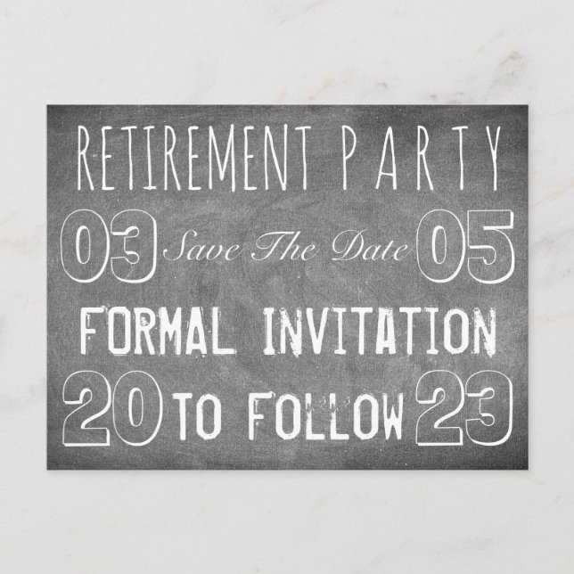 Benutzerdefiniertes Party für die Altersvorsorge S Ankündigungspostkarte (Vorderseite)