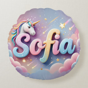 Benutzerdefiniertes Pastell-Einhorn Sofia Kissen