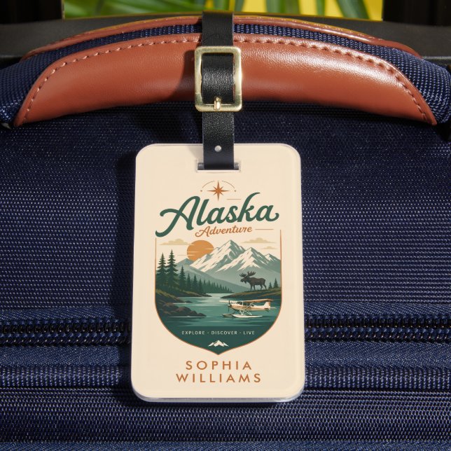 Benutzerdefiniertes Pastell Hellrosa Alaska Abente Gepäckanhänger (Vorderseite Insitu 2)