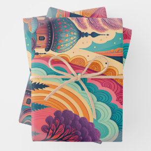 Benutzerdefiniertes Pastell-Kuppel-Traum-Verpackun Geschenkpapier Set