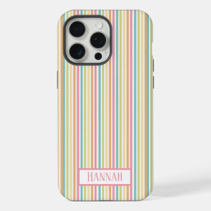 Benutzerdefiniertes Pastell-Regenbogen-Vertikalstr iPhone 15 Pro Max Hülle