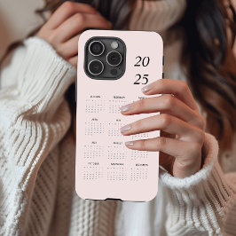 Benutzerdefiniertes Pastellrosa 2025 Kalender Case-Mate iPhone Hülle