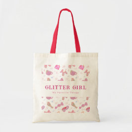 Benutzerdefiniertes Pastellrosa Coquette Irisieren Tragetasche