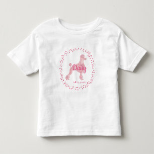 Benutzerdefiniertes Pastellrosa Pudel-Silhouette T Kleinkind T-shirt