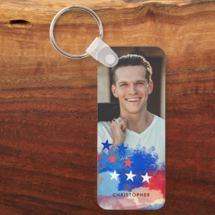 Benutzerdefiniertes Patriotisches Foto mit amerika Schlüsselanhänger
