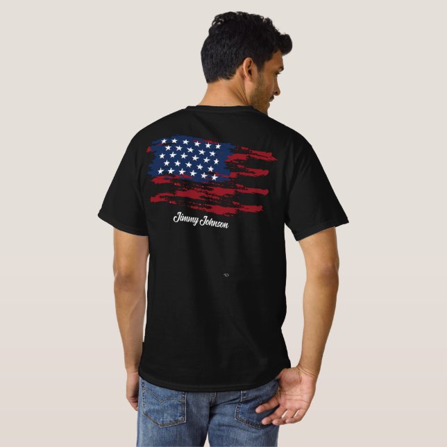 Benutzerdefiniertes patriotisches T-Shirt (Schwarz voll)