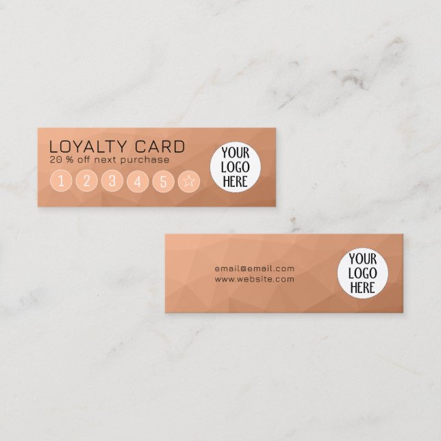 Benutzerdefiniertes Peach Gradient Geometric Mesh  Treuekarte (Vorne/Hinten)