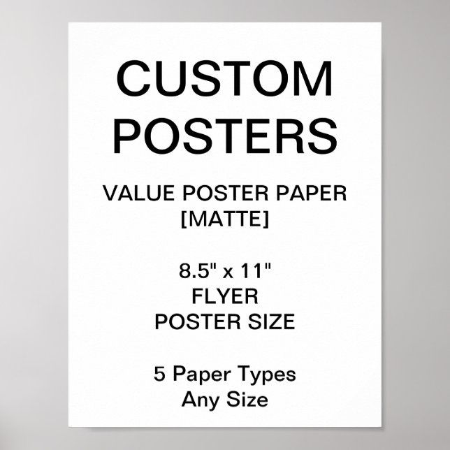 Benutzerdefiniertes Personalisiertes 8.5"x11"-Matt Poster (Vorne)