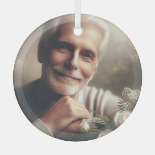 Benutzerdefiniertes personalisiertes Foto Ornament Aus Glas