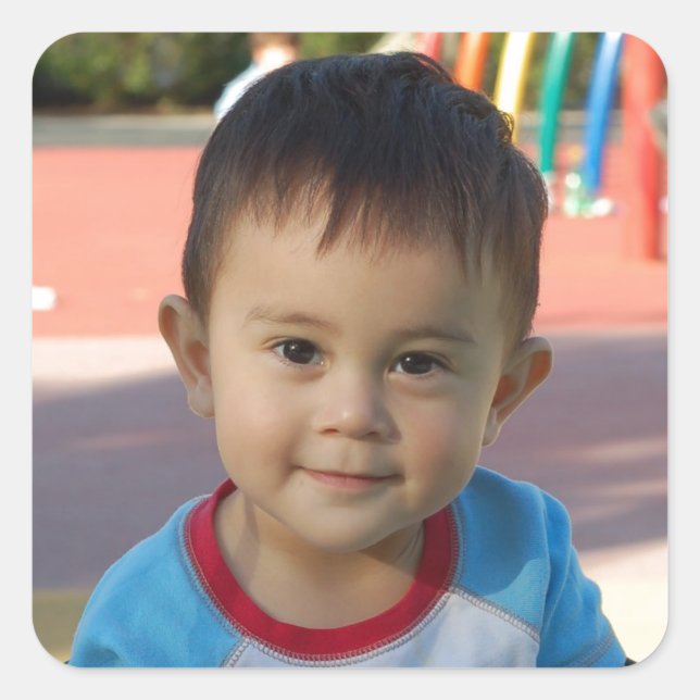 Benutzerdefiniertes Personalisiertes Foto Quadratischer Aufkleber (Vorderseite)