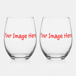 Benutzerdefiniertes Personalisiertes Foto Selfie 4 Weinglas Ohne Stiel