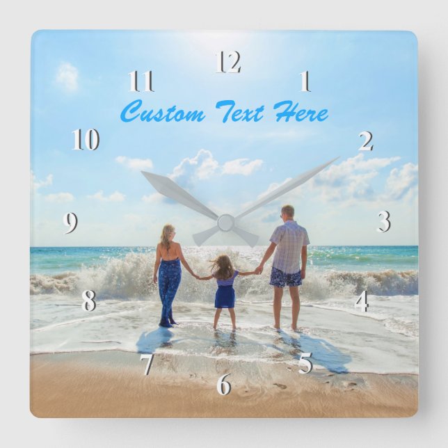 Benutzerdefiniertes Personalisiertes Geschenk für  Quadratische Wanduhr (Vorderseite)