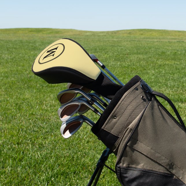 Benutzerdefiniertes Personalisiertes Gold Mit Mono Golf Headcover (In SItu)