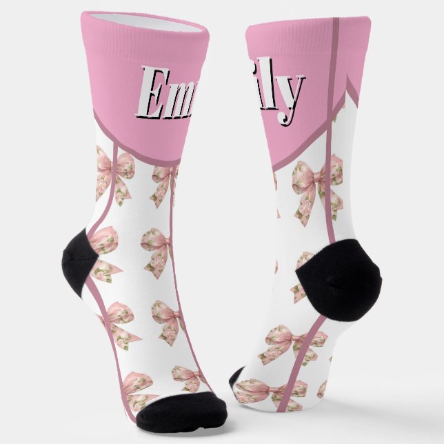 benutzerdefiniertes & personalisiertes Namensnotiz Socken (Gewinkelt)