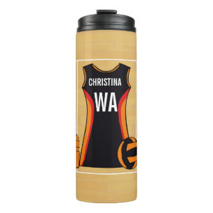 Benutzerdefiniertes Personalisiertes Netball Thermosbecher