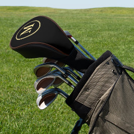 Benutzerdefiniertes Personalisiertes Schwarz-Gold Golf Headcover
