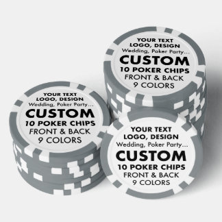 Benutzerdefiniertes personalisiertes Set von 10 GR Pokerchips