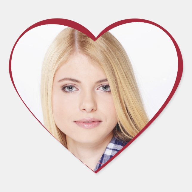 Benutzerdefiniertes Personalisiertes Valentine-Fot Herz-Aufkleber (Vorderseite)