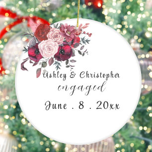 Benutzerdefiniertes personalisiertes verlobt keramik ornament