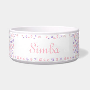 Benutzerdefiniertes Pet Bowl Katzenpaw Print & Her Napf