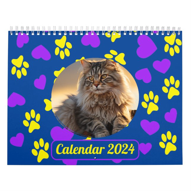 Benutzerdefiniertes Pet-Foto Druckfarben Muster Bl Kalender (Titelbild)