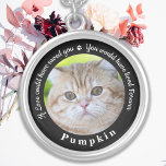 Benutzerdefiniertes Pet Memorial Pet Loss Keepake  Versilberte Kette<br><div class="desc">Ehre deinen besten Freund mit einer eigenen Foto-Gedenkstätte Halskette . Dieser einzigartige Denkmalschutz ist das perfekte Geschenk für sich selbst, Familie oder Freunde, um Ihre Liebsten zu ehren. Diese einzigartige Hundeschlittenhalskette zeichnet sich durch ein einfaches Schwarz-Weiß-Design mit dekorativen Schriften aus. Zitat: "Wenn die Liebe Sie gerettet hätte, hätten Sie ewig...</div>