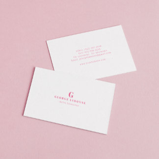 Benutzerdefiniertes Pink Monogramm Modern Professi Visitenkarte