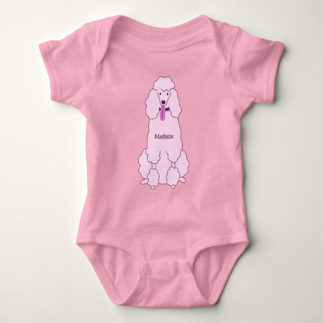 Benutzerdefiniertes Pink-Poodle Baby Strampler (Vorderseite)