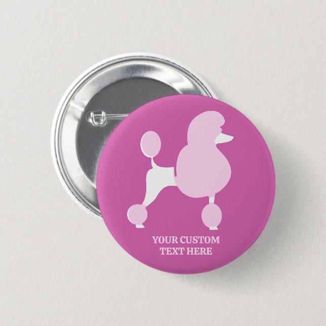 Benutzerdefiniertes Pink-Poodle Button (Vorne & Hinten)
