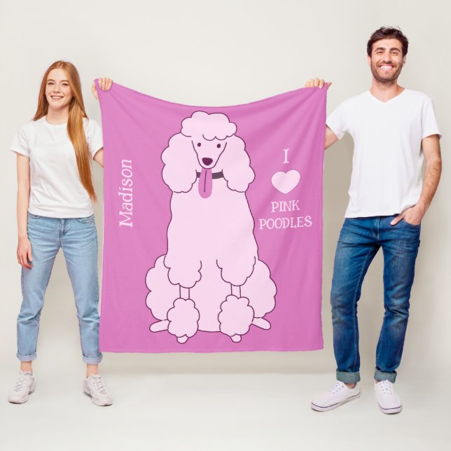 Benutzerdefiniertes Pink-Poodle Fleecedecke (Beispiel)